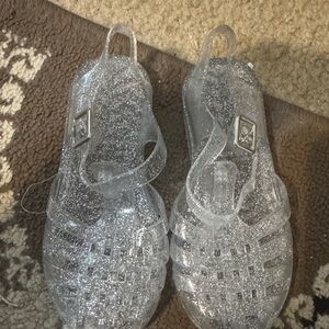 Clear Glitter Jelly Sandals for Women